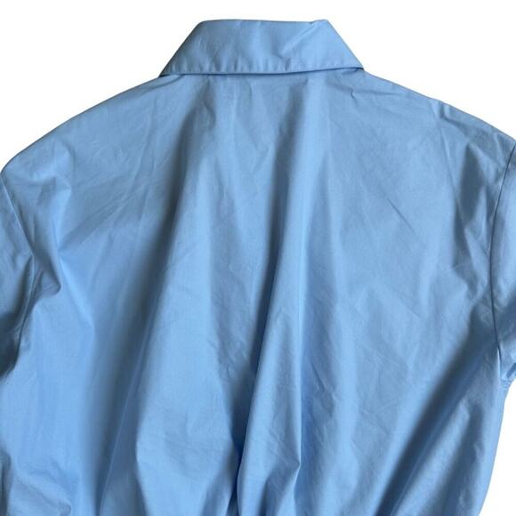 Zara Elastic Hem Poplin Cropped Shirt Light Blue XS - Picture 8 of 9